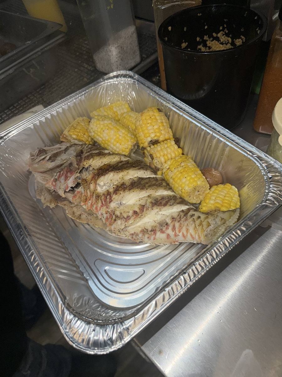 Steamed snapper with corn
